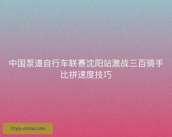中国泵道自行车联赛沈阳站激战三百骑手比拼速度技巧